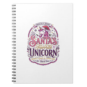 Cuaderno El Unicornio Favorito de Santa Unicornio