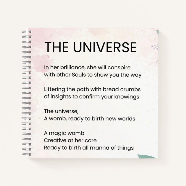 Cuaderno El Universo - Aumentando el Poema del Empoderamien (Anverso)