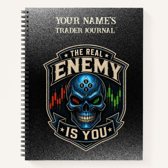 Cuaderno El Verdadero Enemigo Eres Tú Black Grunge (Anverso)