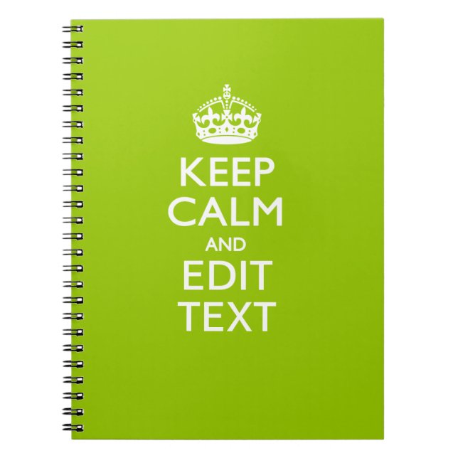 Cuaderno El verde androide guarda calma para tener su texto (Frente)