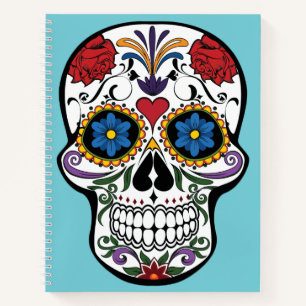 Cuaderno El Verde azulada día del Skull del Azúcar muerto