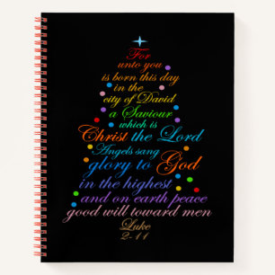 Cuaderno El versículo de la Biblia de los Navidades