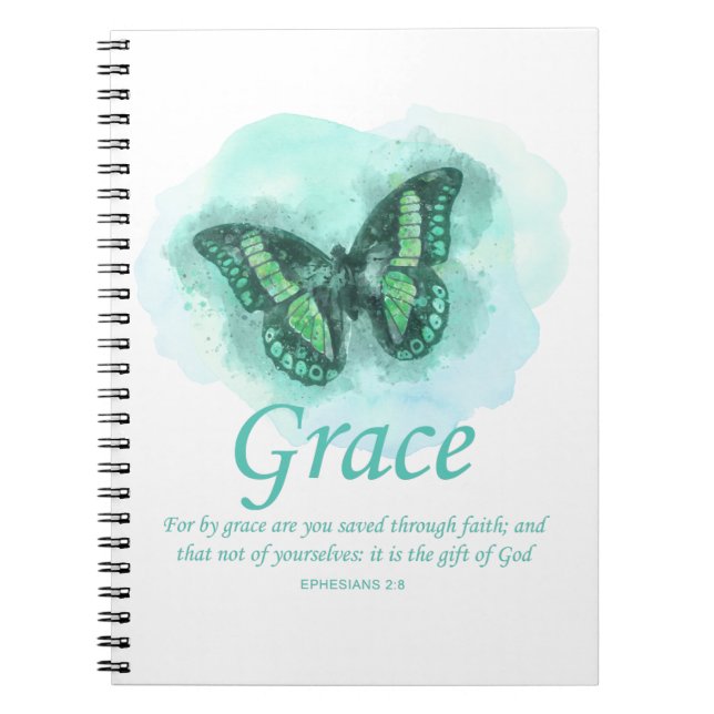 Cuaderno El verso de la mariposa cristiana en la Biblia: Gr (Frente)