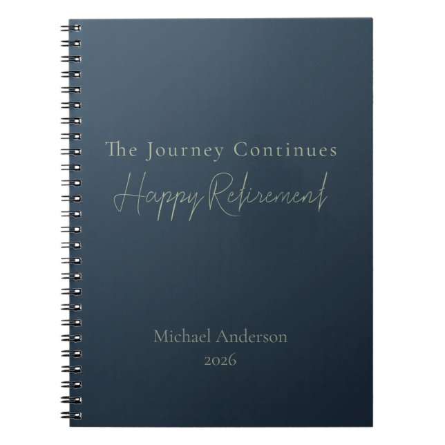Cuaderno El viaje continúa Elegante Personalizado  (Frente)