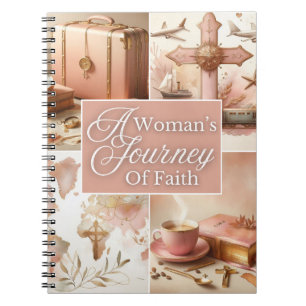 Cuaderno El viaje de fe de una mujer Floral acuarela rosa