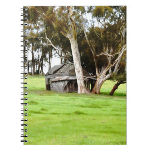Cuaderno El viejo bloc de notas en espiral de madera