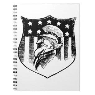 Cuaderno El viejo tío patriótico Sam y la bandera estadouni