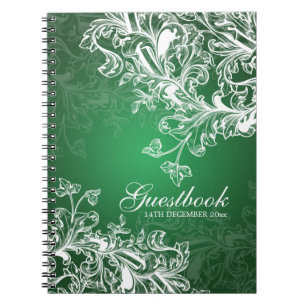 Cuaderno El vintage del Guestbook de la boda remolina verde