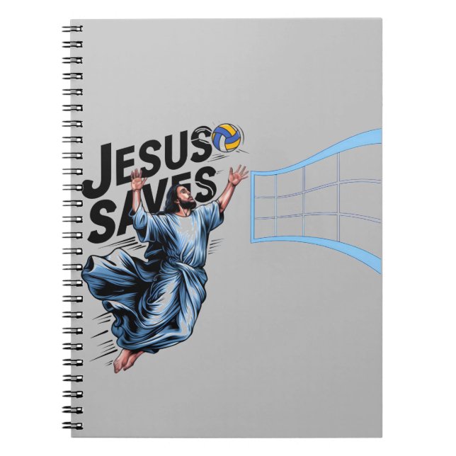 Cuaderno El voleibol Jesús salva la divertida fe cristiana (Frente)