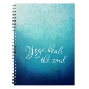 Cuaderno El yoga cura el texto del alma con manala azul