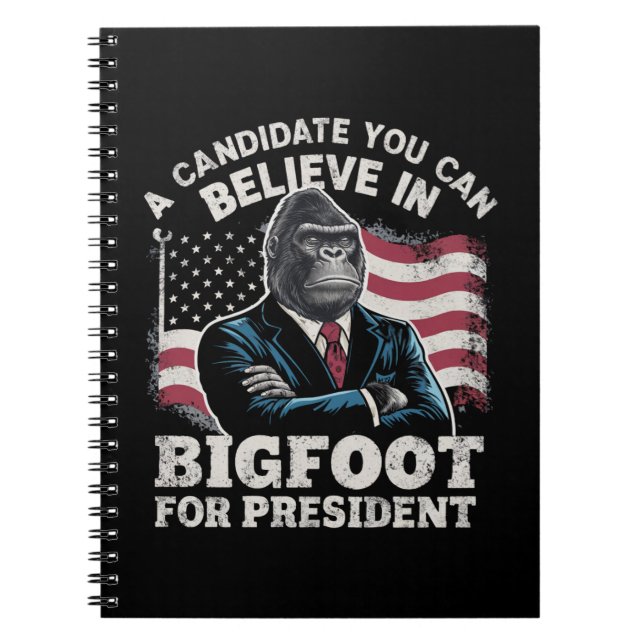 Cuaderno Elección 2024 Divertido Voto Sasquatch EE. UU. (Frente)