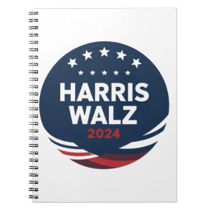 Cuaderno Elección de botón retro para demócratas Harris Wal
