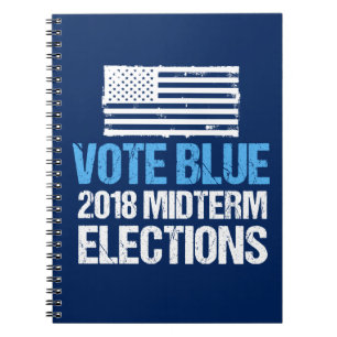 Cuaderno Elecciones Midterm Demócrata del azul 2018 del