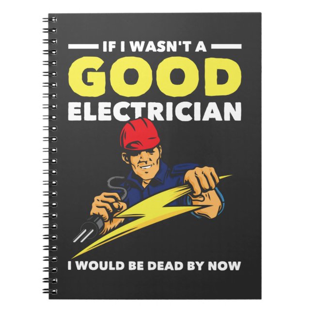 Cuaderno Electricista gracioso dice humor a marido de traba (Frente)
