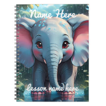 Elefante Adorable Personalizado en la Lluvia