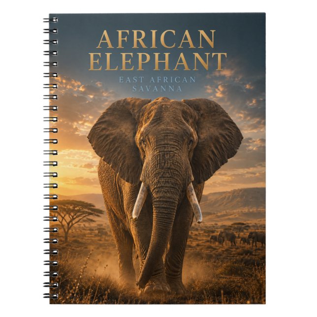 Cuaderno Elefante africano de la sabana ANIMALES (Frente)