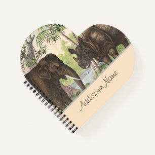 Cuaderno Elefante antiguo rinoceronte en un bloc de notas d