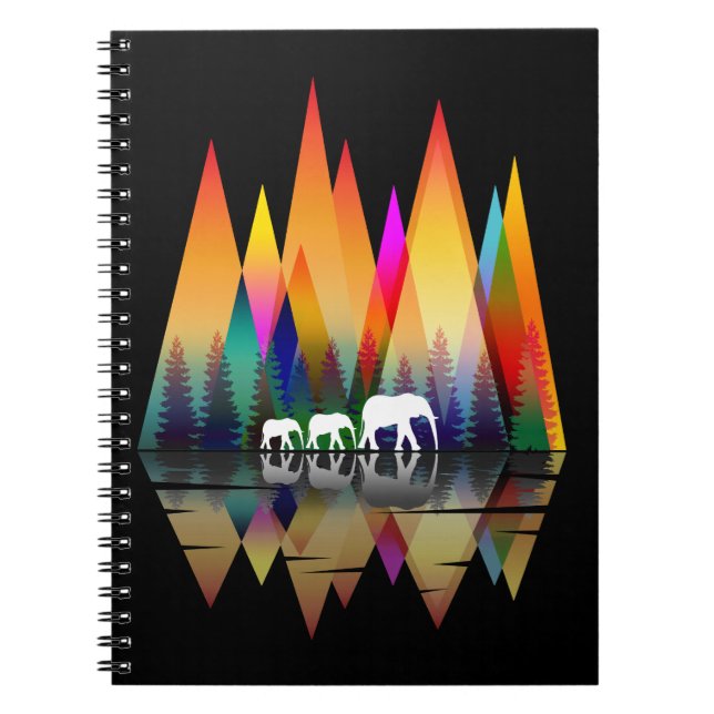 CUADERNO ELEFANTE ARCOÍRIS DE MONTAÑA (Frente)