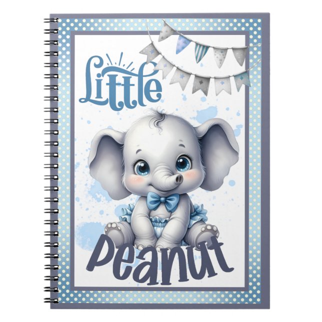 Cuaderno Elefante azul dulce - cacahuete pequeño (Frente)