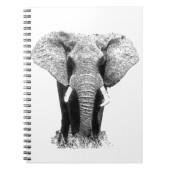 Cuaderno Elefante blanco y negro (Frente)