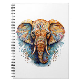 Cuaderno elefante colorido de mandala