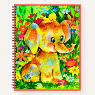 Cuaderno elefante de bebé y ave