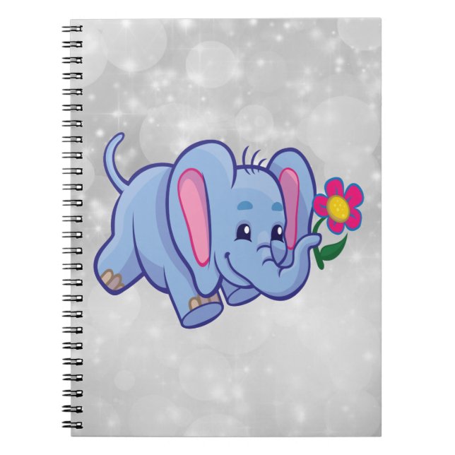 Cuaderno Elefante de dibujos animados lindo (Frente)