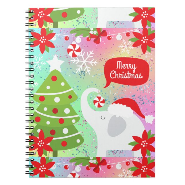 Cuaderno Elefante de los Navidades blancos (Frente)
