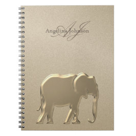 Cuaderno Elefante de Oro de Lujo Monogramado