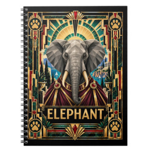 Cuaderno Elefante, Fauna Art Déco