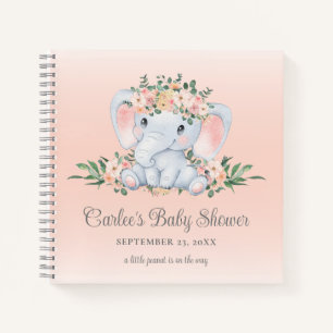 Cuaderno Elefante floral lindo bebé Baby Shower