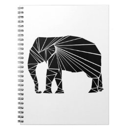 Cuaderno Elefante negro geométrico