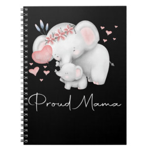 Cuaderno Elefante orgulloso mamá y Día de la Madre bebé