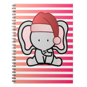 Cuaderno Elefante Personalizado Primer Navidades Niña Rosa