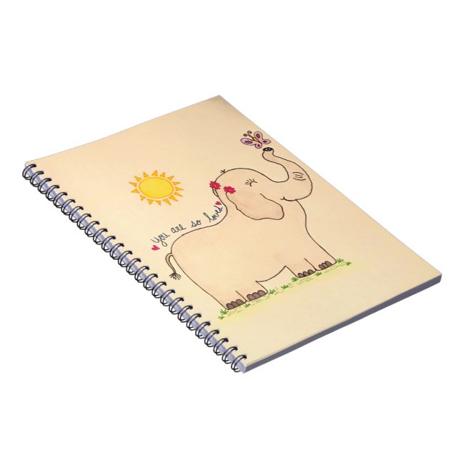 Cuaderno elefante portátil "Eres tan amado" (Lado Derecho)