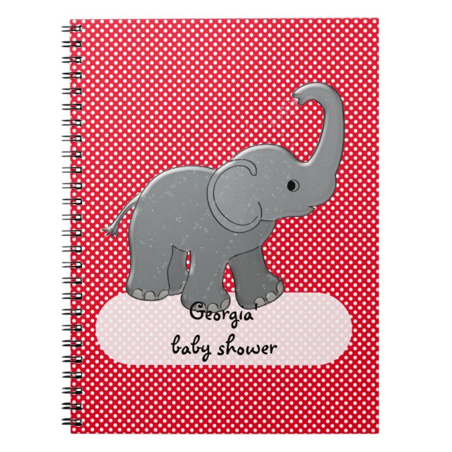 Cuaderno elefante rojo del bebé (Frente)