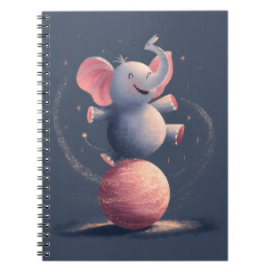 Cuaderno Elefante Rosa Alegre con Orejas Rosadas en Arte de
