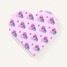 Cuaderno Elefante Rosa Kawaii chica Enamorado