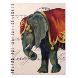 Cuaderno Elefante Vintage Postcard Digital Art