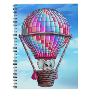 Cuaderno Elefante y globo de aire caliente