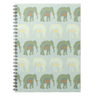Cuaderno Elefante y Mandala en Verde Claro