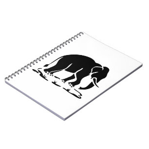 Cuaderno Elefantes asiáticos por delante del Rótulo de Trek