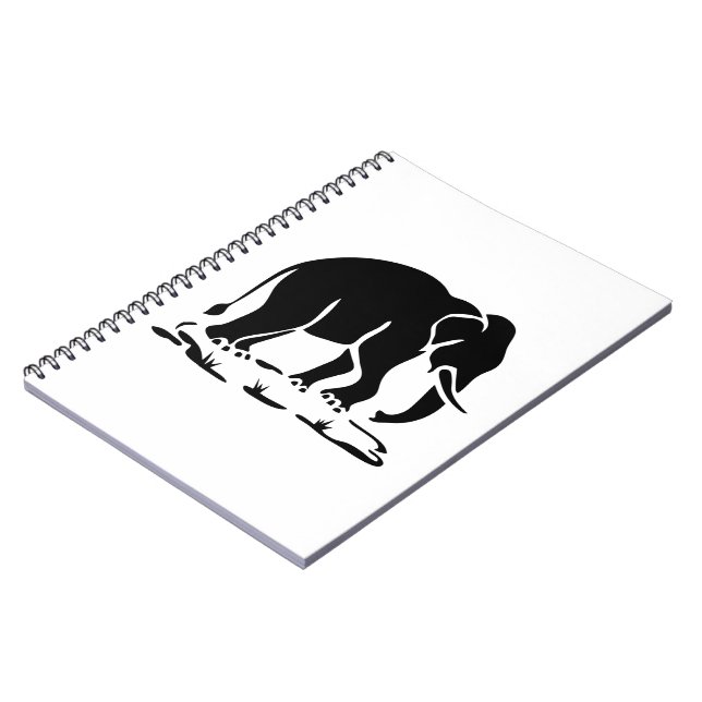 Cuaderno Elefantes asiáticos por delante del Rótulo de Trek (Lado Izquierdo)