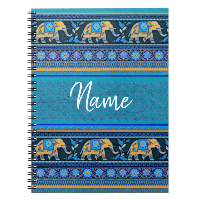 Cuaderno elefantes azules personalizados (Frente)