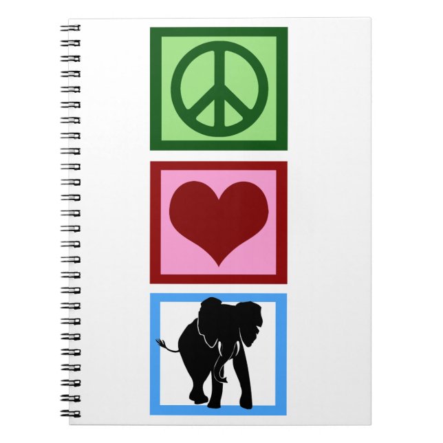 Cuaderno Elefantes de amor por la paz (Frente)