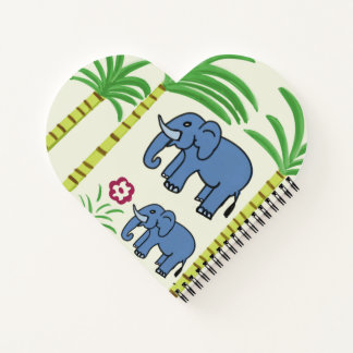 Cuaderno elefantes e impresión de caña de azúcar