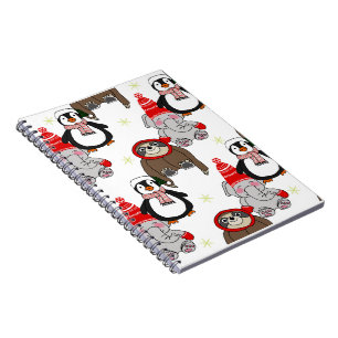 Cuaderno Elefantes lindos, pingüino y patrón de perezosos
