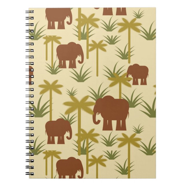 Cuaderno Elefantes y palmas en camuflaje (Frente)