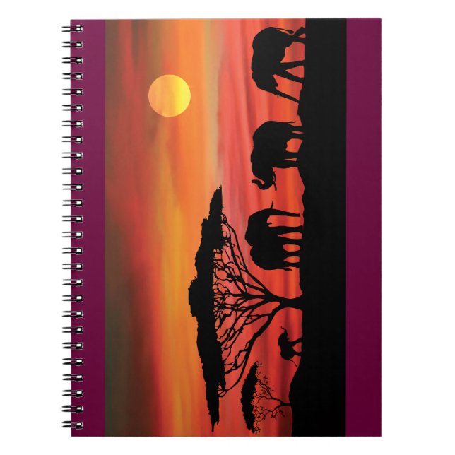 Cuaderno Elefantes y puesta de sol (Frente)