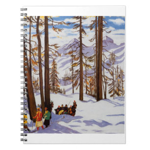 Cuaderno Elegancia Alpina de los Esquiadores Vintage de St.
